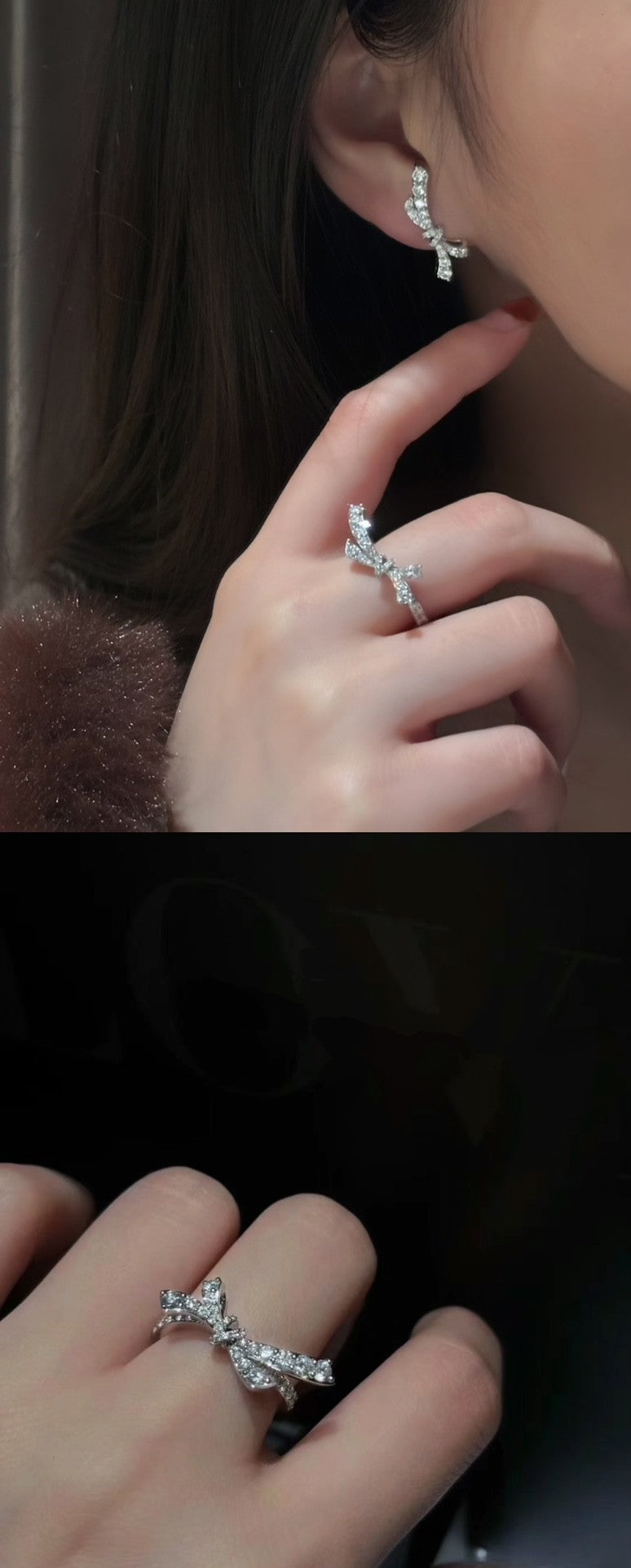 k18天然ダイヤモンド 蝶結びリボン〜Diamond knot〜