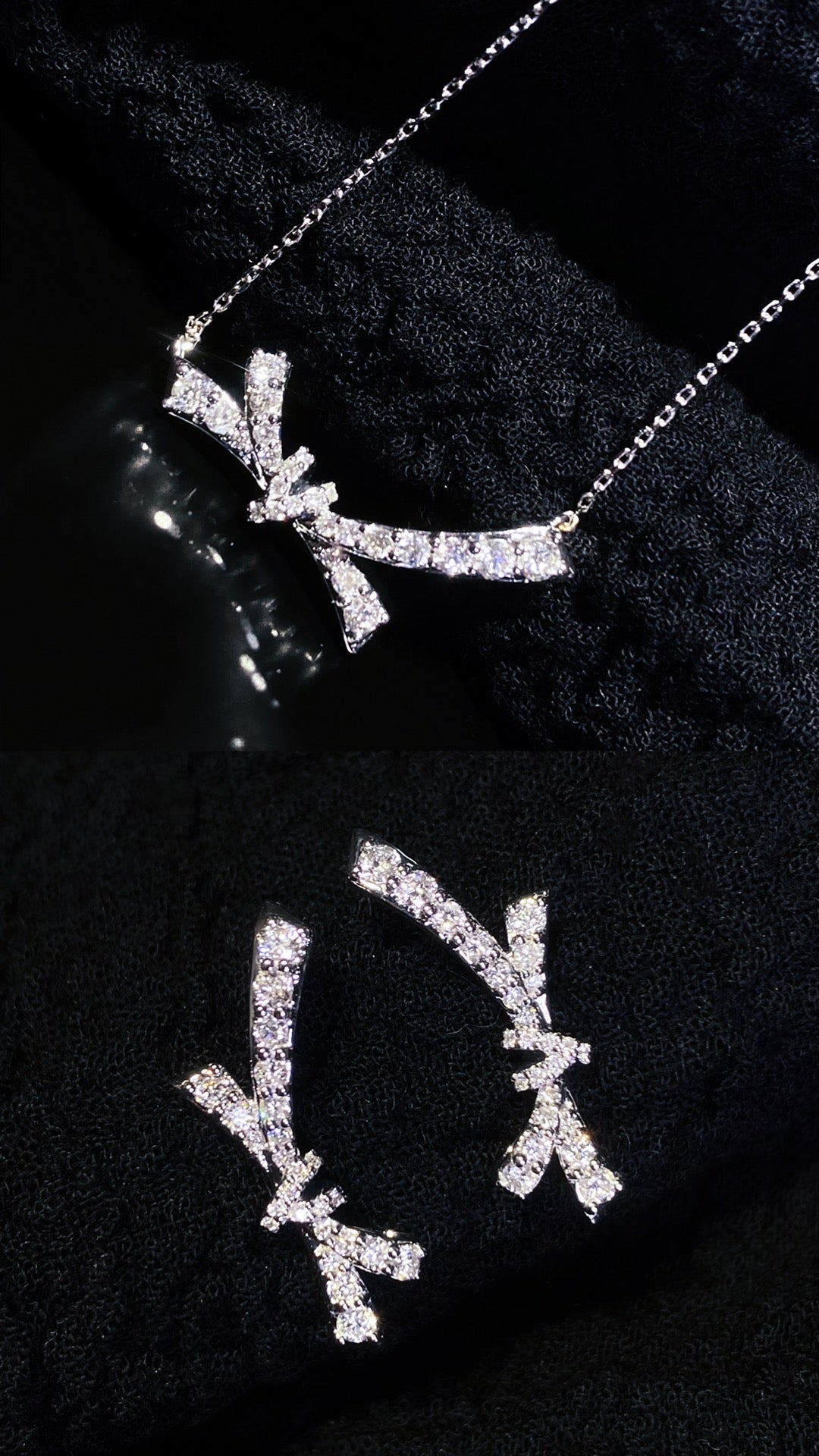 k18天然ダイヤモンド 蝶結びリボン〜Diamond knot〜